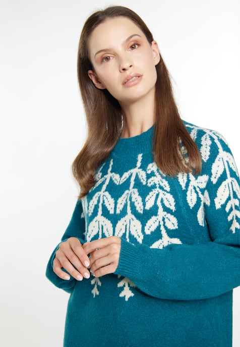 usha Maxi-gebreide jurk Dames Petrol veelkleurig - Image 5