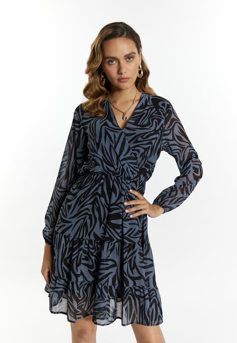 Faina Jurkje met zebraprint Dames grijs/zwart - Image 3