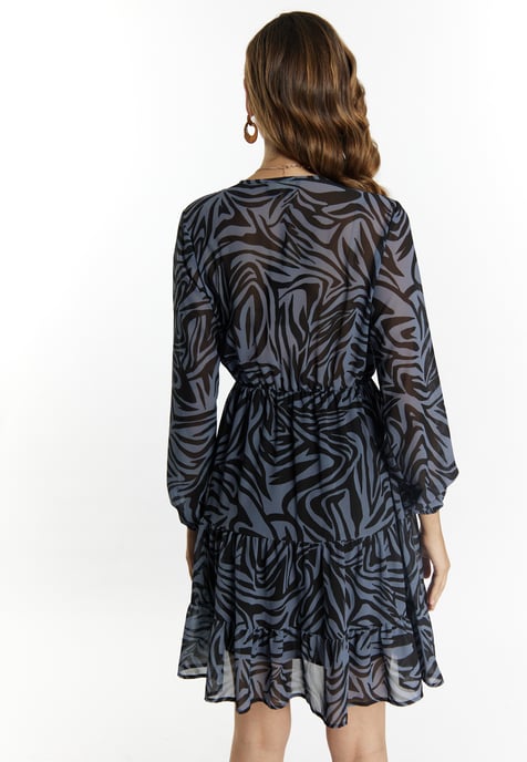 Faina Jurkje met zebraprint Dames grijs/zwart - Image 4
