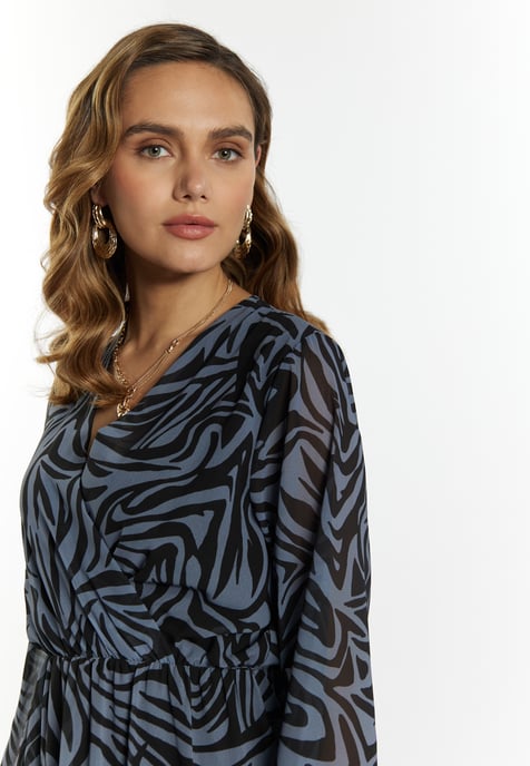 Faina Jurkje met zebraprint Dames grijs/zwart - Image 5