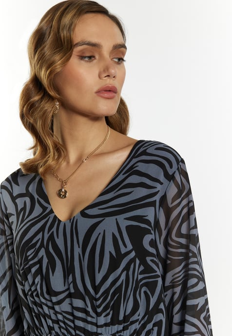 Faina Jurkje met zebraprint Dames grijs/zwart - Image 4