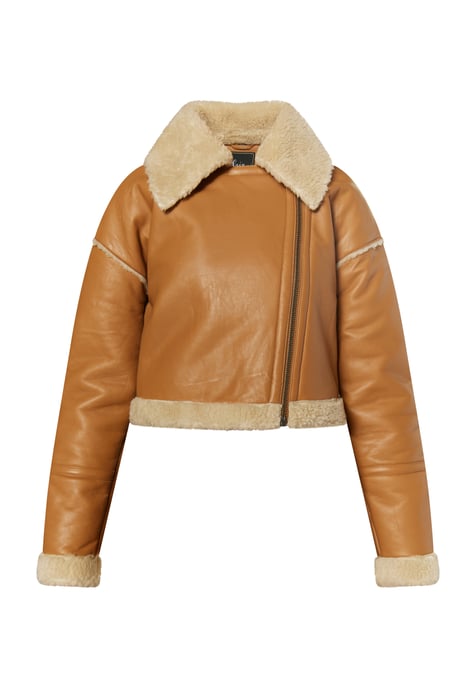 Faina Lederen jas Dames cognac - Image 1
