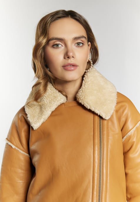 Faina Lederen jas Dames cognac - Image 5