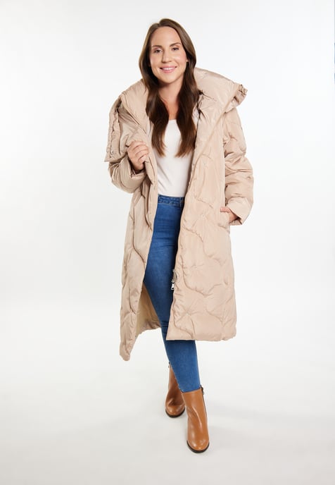 usha Lange gewatteerde jas Dames beige - Image 2