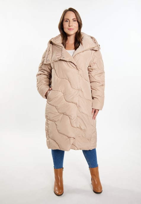 usha Lange gewatteerde jas Dames beige - Image 4