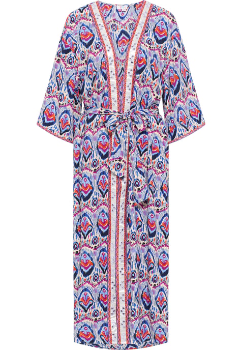 IZIA Kimono Dames Blauw Veelkleurig - Image 1