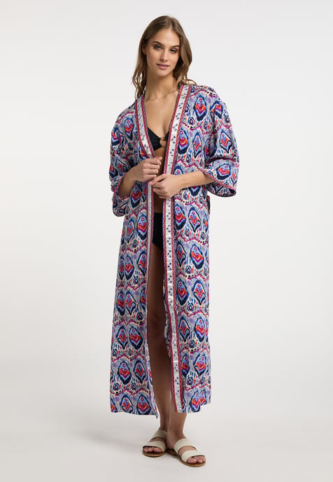 IZIA Kimono Dames Blauw Veelkleurig - Image 2