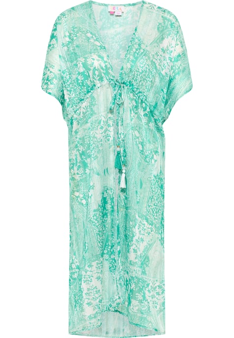 IZIA Kimono Dames Groen Wit - Image 1