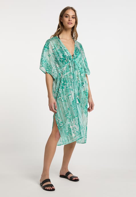 IZIA Kimono Dames Groen Wit - Image 3