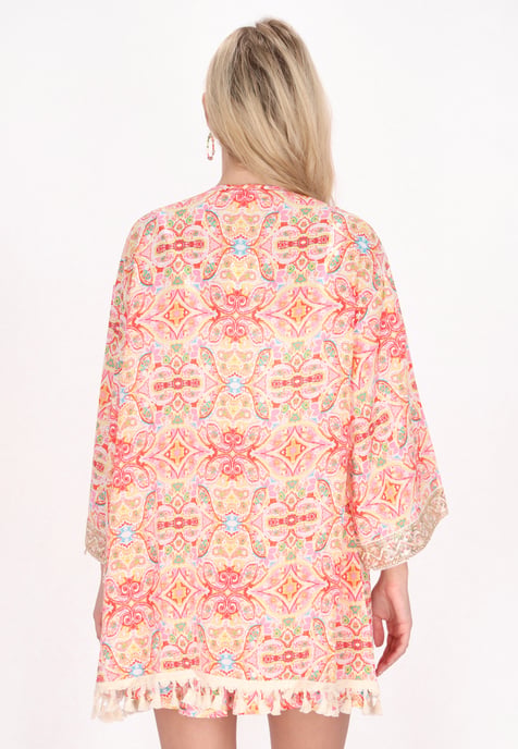 IZIA Kimono Dames Roze Veelkleurig - Image 4