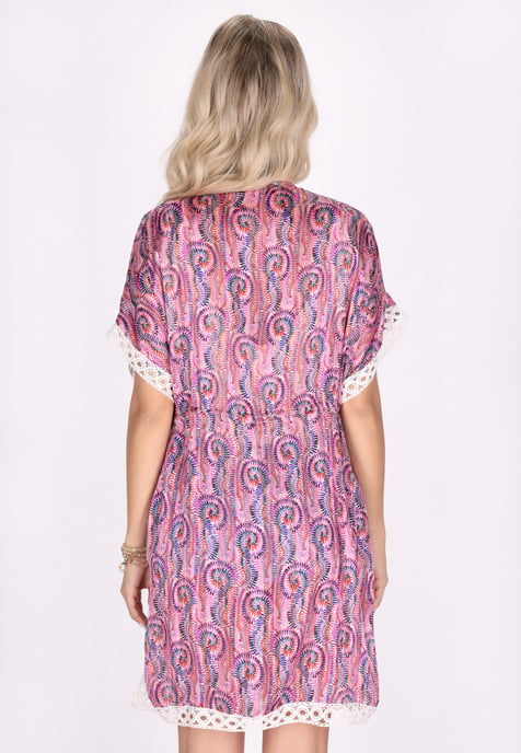 IZIA Kimono Dames Roze Veelkleurig - Image 4