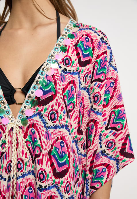 IZIA Kimono Dames Roze Veelkleurig - Image 5