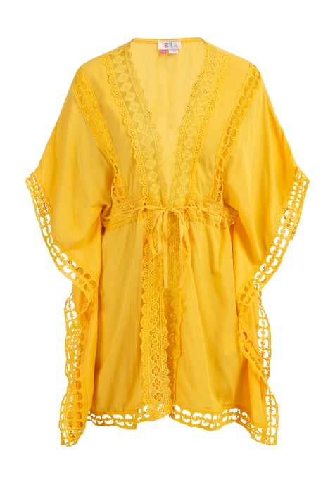 IZIA Kimono met gaatjeskant Dames geel - Image 1