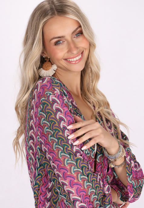 IZIA Kimono Dames Roze Veelkleurig - Image 5