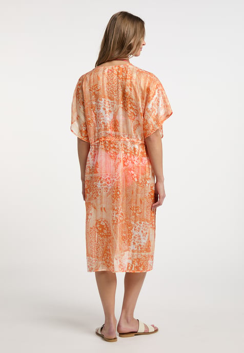 IZIA Kimono Dames Oranje Wit - Image 4