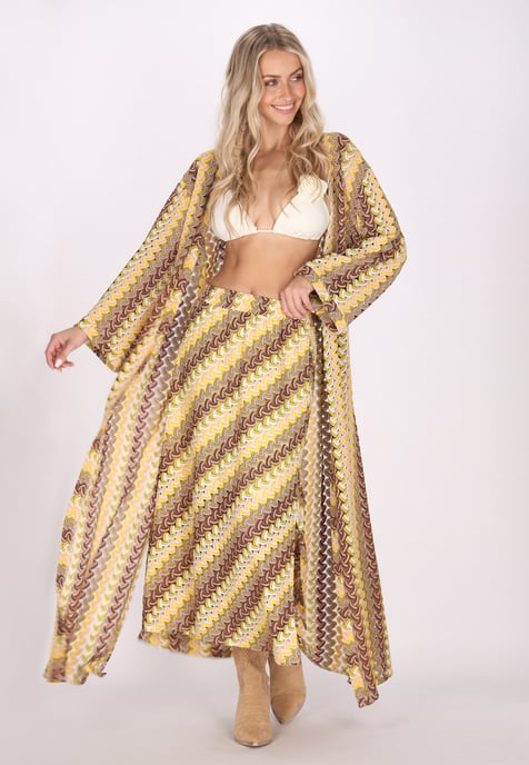 IZIA Kimono Dames Geel veelkleurig - Image 2