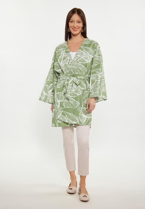 usha Kimono Dames Groen gebroken wit - Image 2