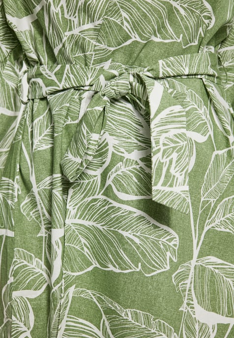 usha Kimono Dames Groen gebroken wit - Image 5