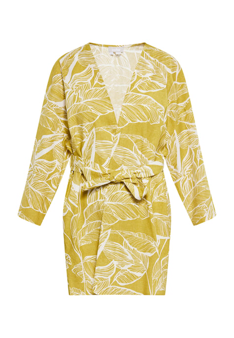 usha Kimono Dames Geel gebroken wit - Image 1