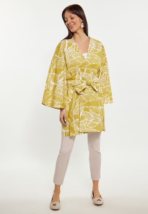usha Kimono Dames Geel gebroken wit - Image 2
