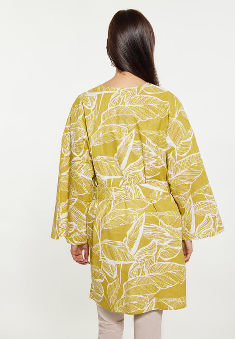 usha Kimono Dames Geel gebroken wit - Image 4