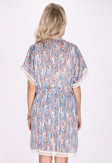 IZIA Kimono Dames Blauw Veelkleurig - Image 4