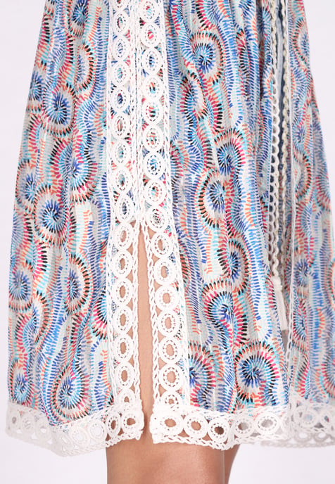 IZIA Kimono Dames Blauw Veelkleurig - Image 5