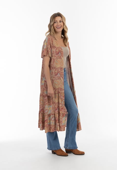 usha Kimono Dames Bordeaux veelkleurig - Image 4