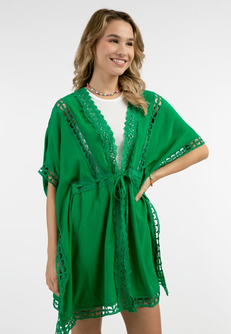 IZIA Kimono met gaatjeskant Dames groente - Image 3