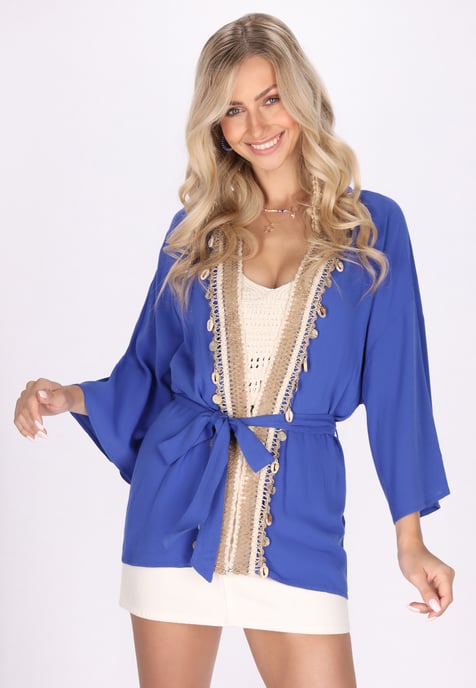 IZIA Kimono Dames KONING BLAUW - Image 3