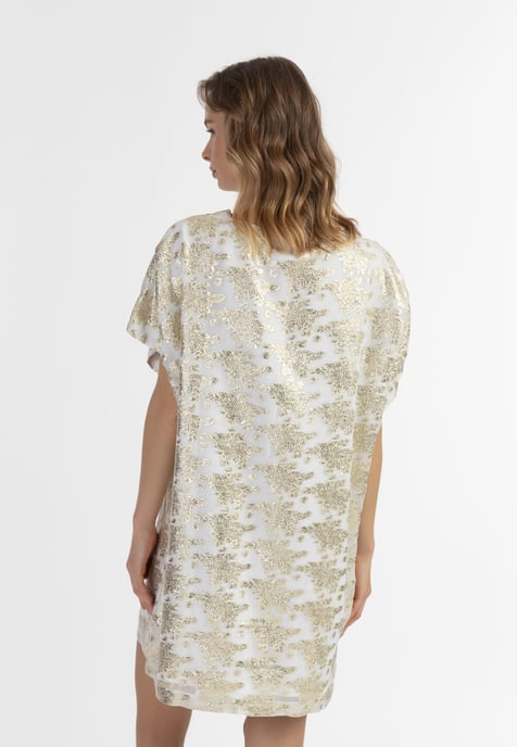 IZIA Tuniek Dames Gebroken wit met gouden bloemen - Image 4