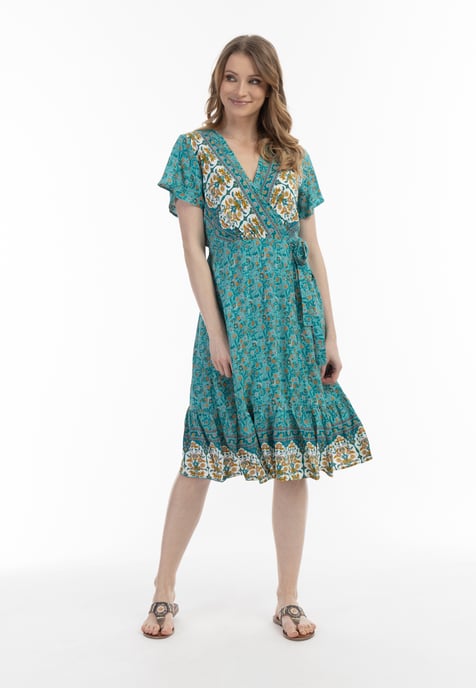 usha Zomerjurk Dames Turkoois Veelkleurig - Image 2
