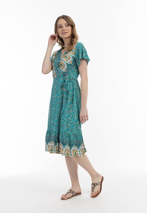 usha Zomerjurk Dames Turkoois Veelkleurig - Image 4