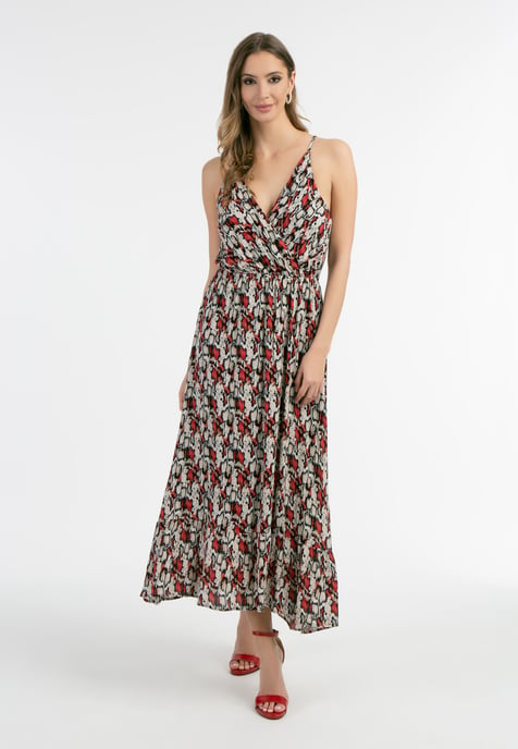 Faina Maxi jurk Dames Rood Veelkleurig - Image 2
