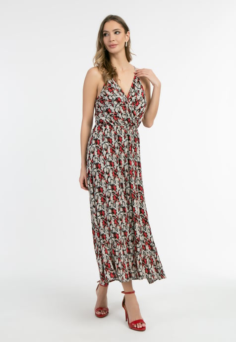 Faina Maxi jurk Dames Rood Veelkleurig - Image 4