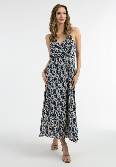 Faina Maxi jurk Dames Blauw Veelkleurig - Image 2
