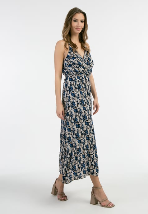 Faina Maxi jurk Dames Blauw Veelkleurig - Image 4