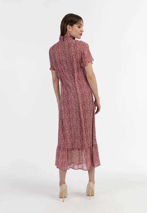 Faina Midi-jurk van chiffon Dames rood wit - Image 3