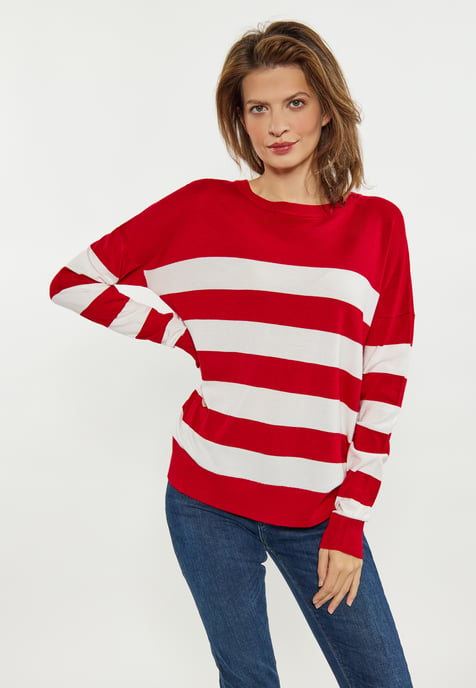 usha Jumper Dames rood wit - Image 3