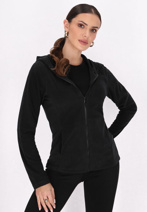 Faina Fleece jas Dames zwart - Image 3