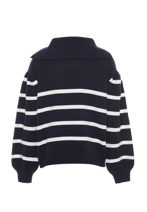 usha Jumper Dames Donker marineblauwe gebroken witte strepen - Image 2