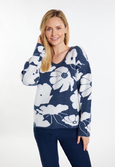 usha Gebreide trui Dames marine wit - Image 3