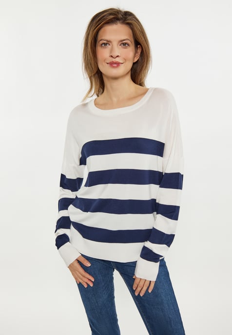 usha Jumper Dames wit + marine - Image 3