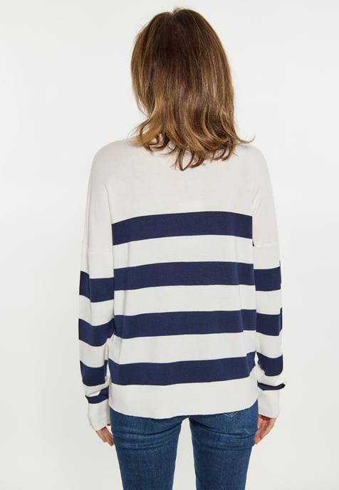 usha Jumper Dames wit + marine - Image 5