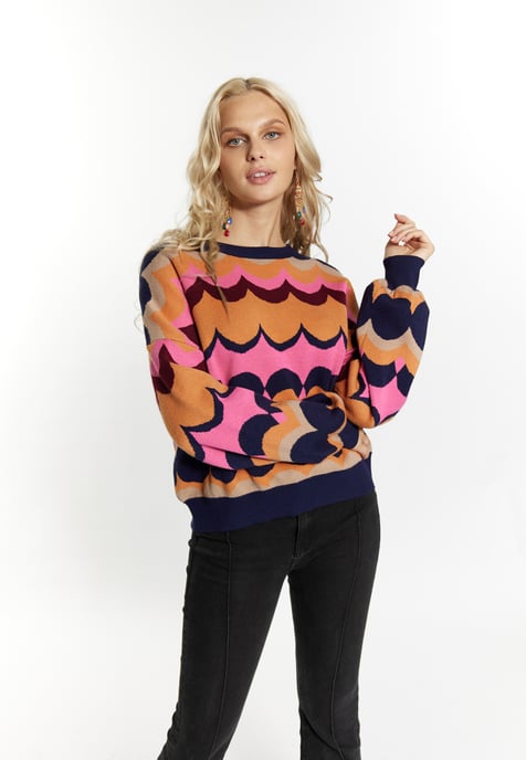IZIA Jumper Dames Oranje Veelkleurig - Image 3