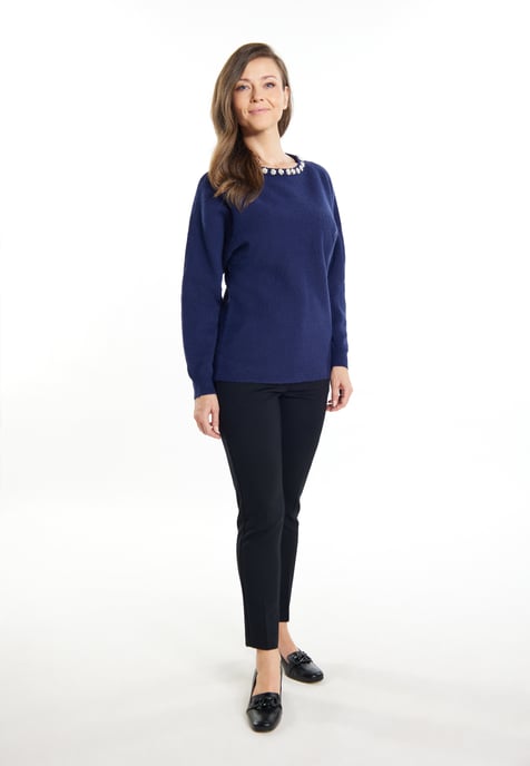 usha trui met parels Dames marine - Image 2