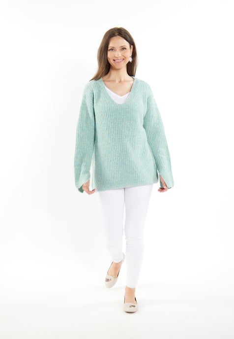 usha Gebreide trui Dames Ice mint melange - Image 2