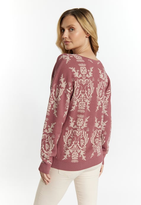 usha Gebreide trui Dames Oud roze crème - Image 4