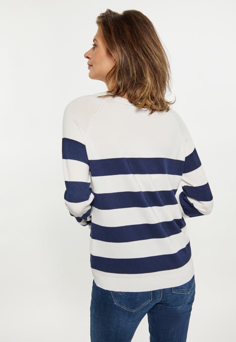 usha Jumper Dames wit + marine - Image 5