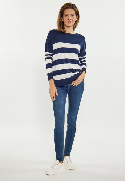 usha Jumper Dames marine wit - Image 2